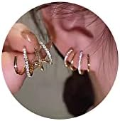 Tewiky Claw Earrings for Women, 14k Gold Plated/Sterling Silver Claw Earrings Cuff Hypoallergenic Subloom Ear Wrap Piercing Stud Earrings Minimalist Trendy Cubic Zirconia Warp Cuff Earrings Dainty Jewelry for Women Girls