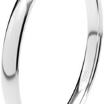 Metal Factory Sterling Silver 2MM High Polish Plain Dome Tarnish Resistant Comfort Fit Wedding Band Ring