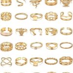 iF YOU 30 Pcs Gold Knuckle Rings Set for Women Girls, Boho Butterfly Snake Stackable Finger Rings, Silver Midi Rings Pack