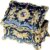 Feyarl Vintage Two Layers Rectangle Trinket Jewelry Box Ornate Ring Earrings Treasure Case Keepsake Box Organizer for Birthday Woman Girl Gift (Blue) 7.1 x 4.7 x 3.1 inches